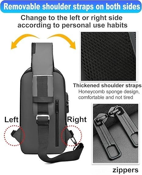 Men S Waterproof Motorcycle Chest Bag - Anti-Theft Shoulder Bag Oxford Fabric, Multifunctional For Hiking Outdoor Activities, Outdoor Shoulder Bag Versatile Carryall Durable Oxford Fabric